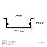 10x23cm Alüminyum Kanatlı Led Profili