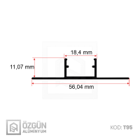 12x18cm Ters Trimless Alçıpan Led Profili