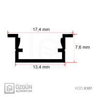 7x14mm Kanatlı Led Profili