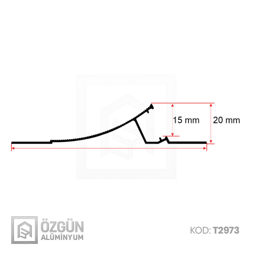 100x20mm İndirekt Sıva Altı Led Profili