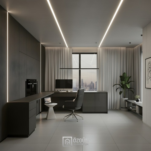 10x15 Ters Tek Kanatlı Trimless Led Profili