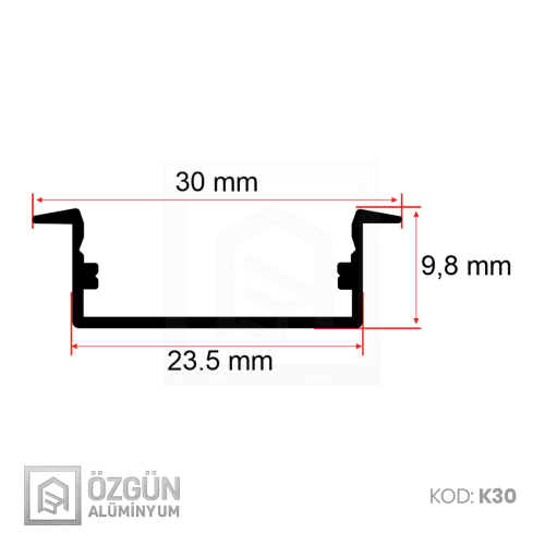 10x23cm Alüminyum Kanatlı Led Profili