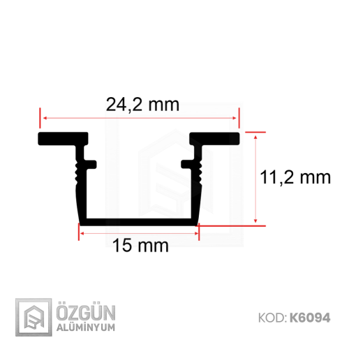 12x15cm Alüminyum Kanatlı Led Profili
