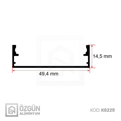 50x14mm Kanal Led Profili
