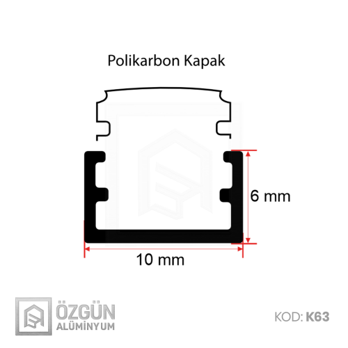 6x10cm Kanal Led Profili