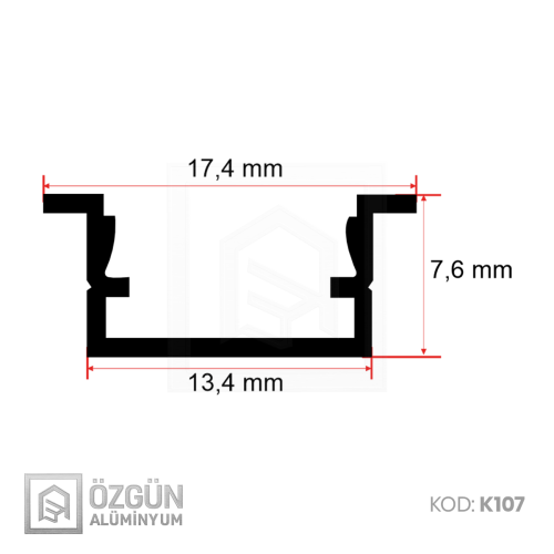 7x14mm Kanatlı Led Profili
