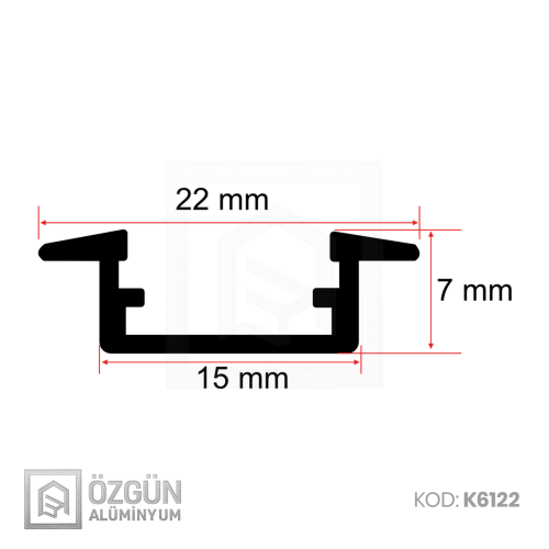 7x15cm Alüminyum Kanatlı Led Profili