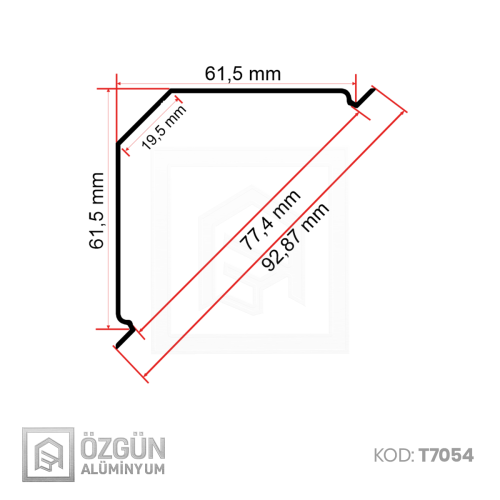 80mm Tavan Köşe Led Profili