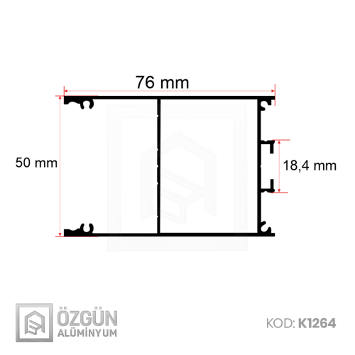 80x50mm Linear Kasa Led Profil