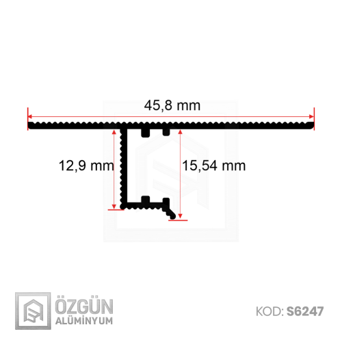 Alüminyum Sıva Altı Ledli Süpürgelik Profili