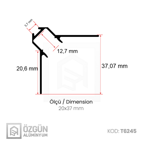 Trimless İç Köşe Led Profili